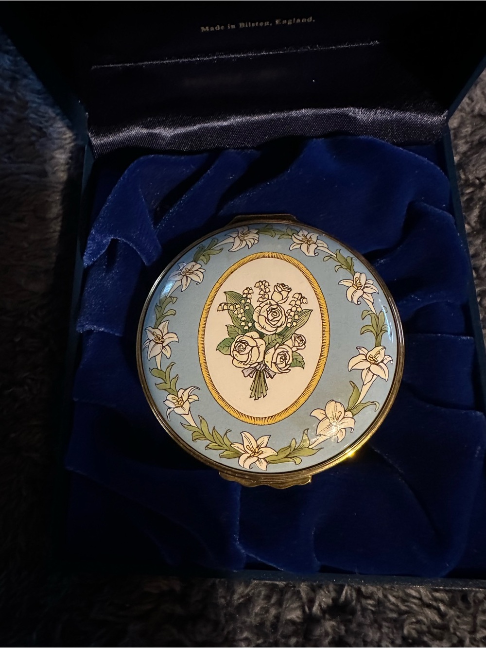 Halcyon Days Blue Enamel Decorative Box Commemorative Diana, Princess of Wales